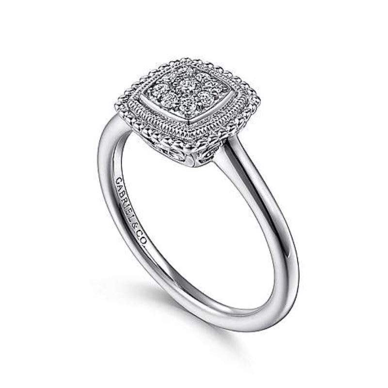 925 Sterling Silver Square Diamond Ring - Paul's Jewelry-Jewelry