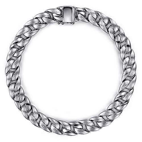 25mm Mens Silver Curb Bracelet | Silverwow.net – SilverWow™