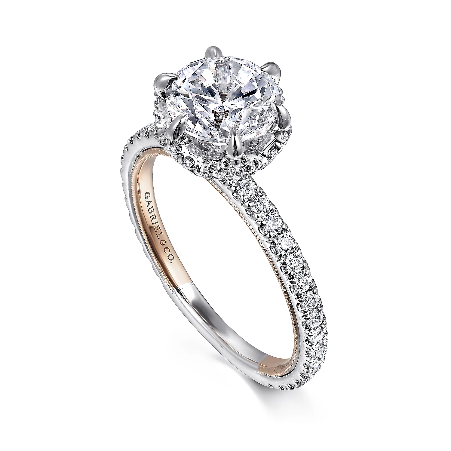 14K White Gold Sapphire and Diamond Engagement Ring | ER9297W44SA | Gabriel  & Co