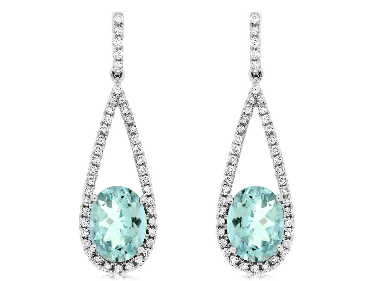 Aquamarine & Diamond Earrings - Paul's Jewelry-Jewelry is Personal.