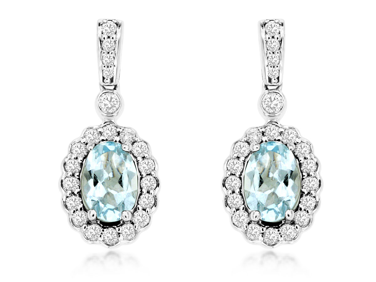 Aquamarine & Diamond Earrings - Paul's Jewelry-Jewelry is Personal.