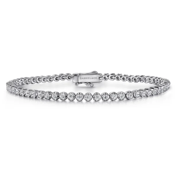 14k White Gold Diamond Tennis Bracelet - 1 ct