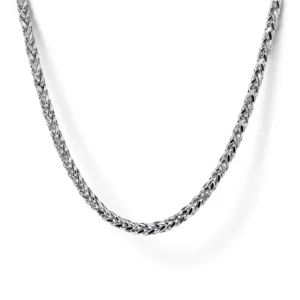 925 Sterling Silver Solid Men's Wheat Chain Necklace - 22"