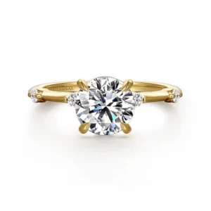 Frances - 14k Yellow Gold Round Diamond Engagement Ring