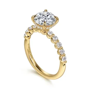Kim - 14k Yellow Gold Round Diamond Engagement ing